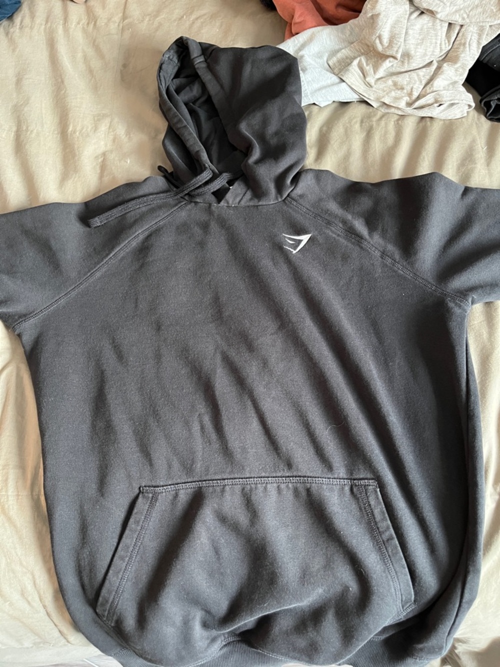 Gymshark Black Pullover Hoodie with Small White Logo